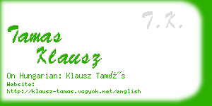 tamas klausz business card